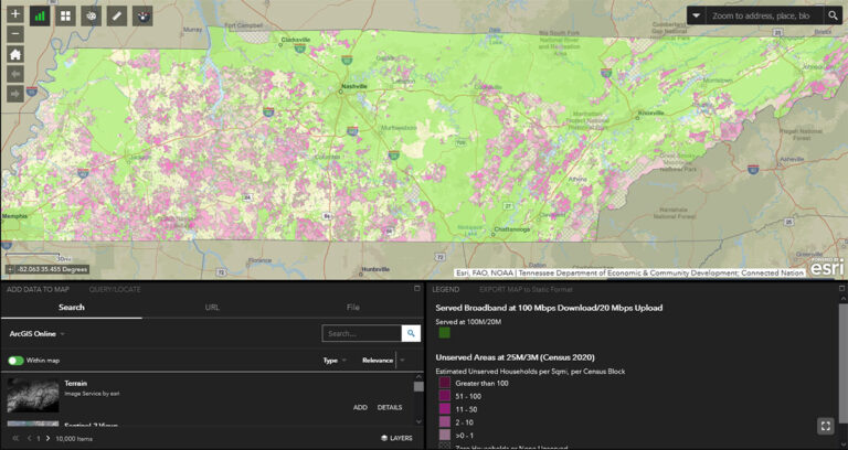 Tennessee Broadband Accessibility Map