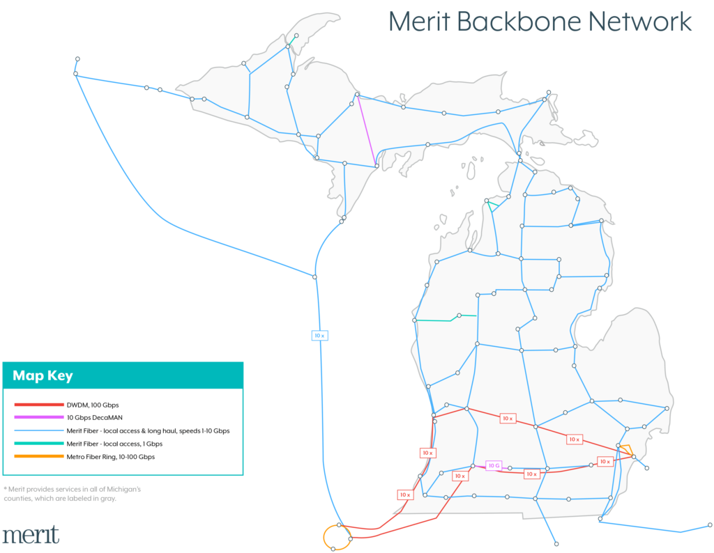 Merit backbone map